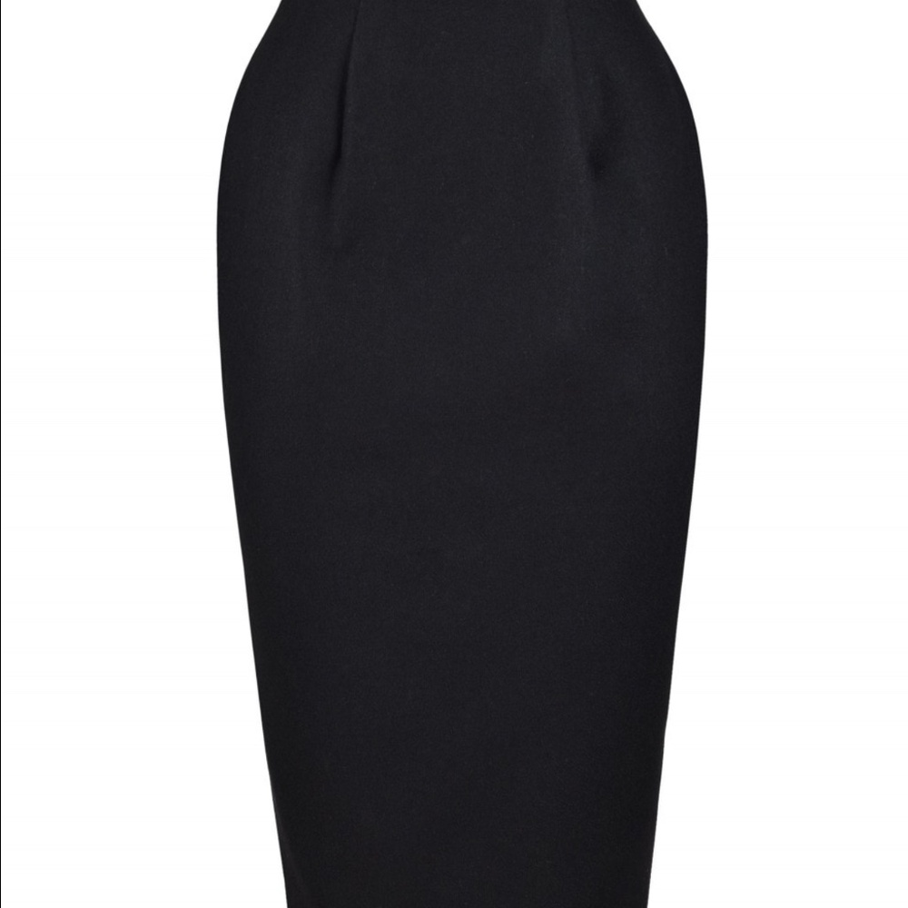Vivien of Holloway - Pencil Skirt Black Wool - UK 14